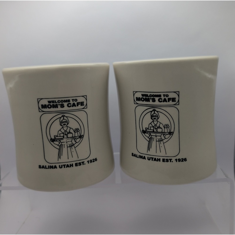 Mom's Cafe Salina Utah Est 1926 Diner Coffee Mugs Set of 2 M Ware Vintage Style